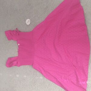 Hot pink eyelet dress